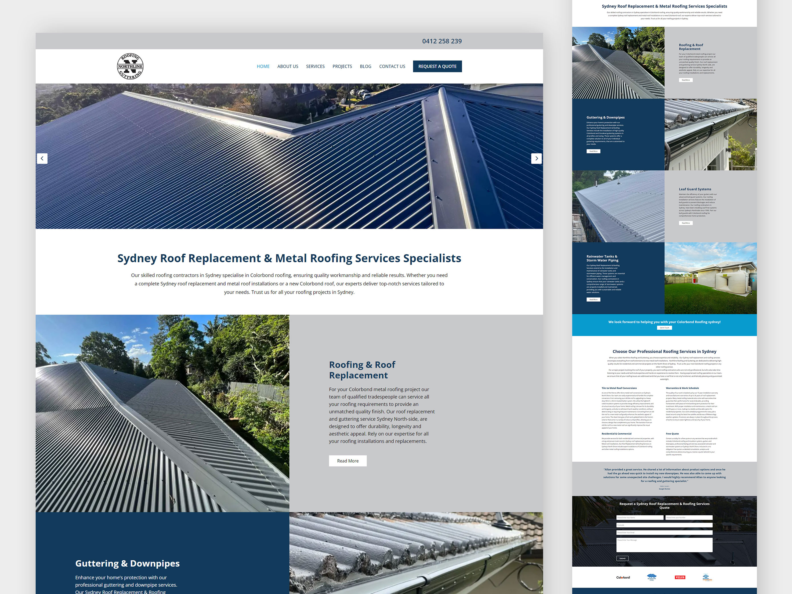 Roofing services website design