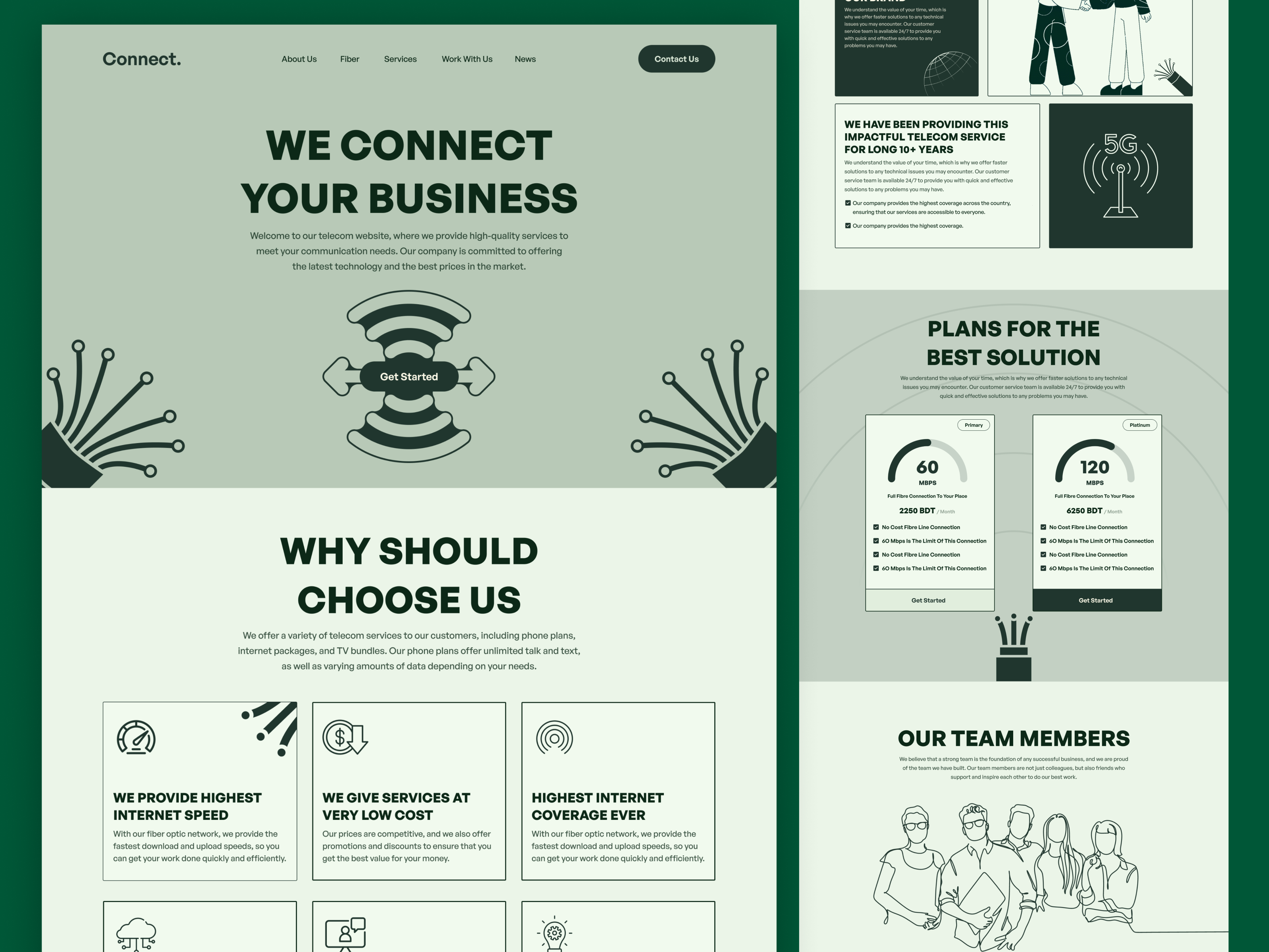 Telecom and internet provider website design