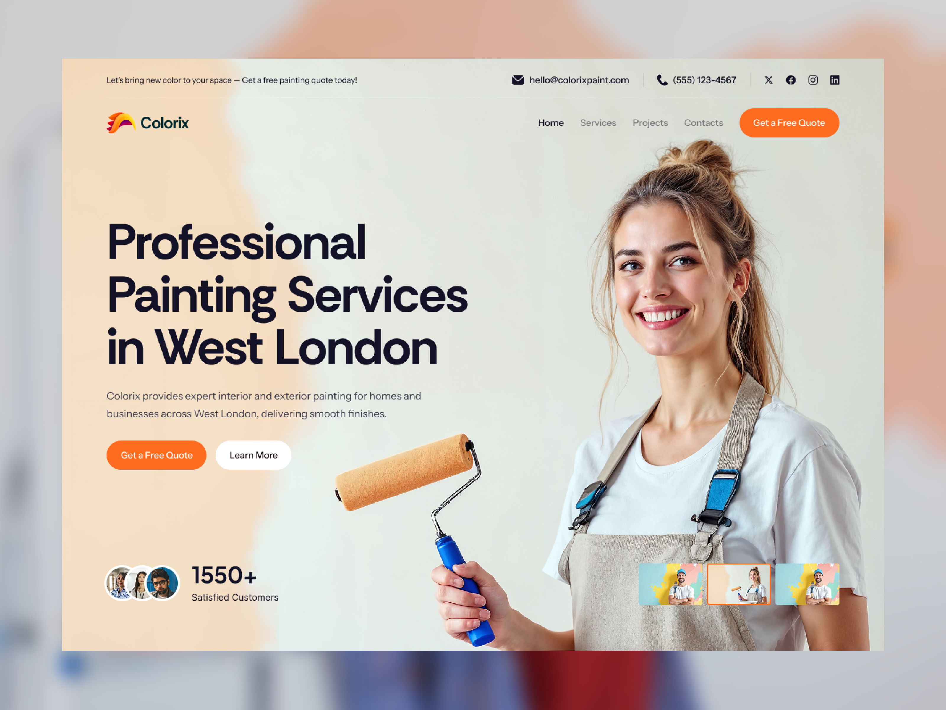 Painting services website design
