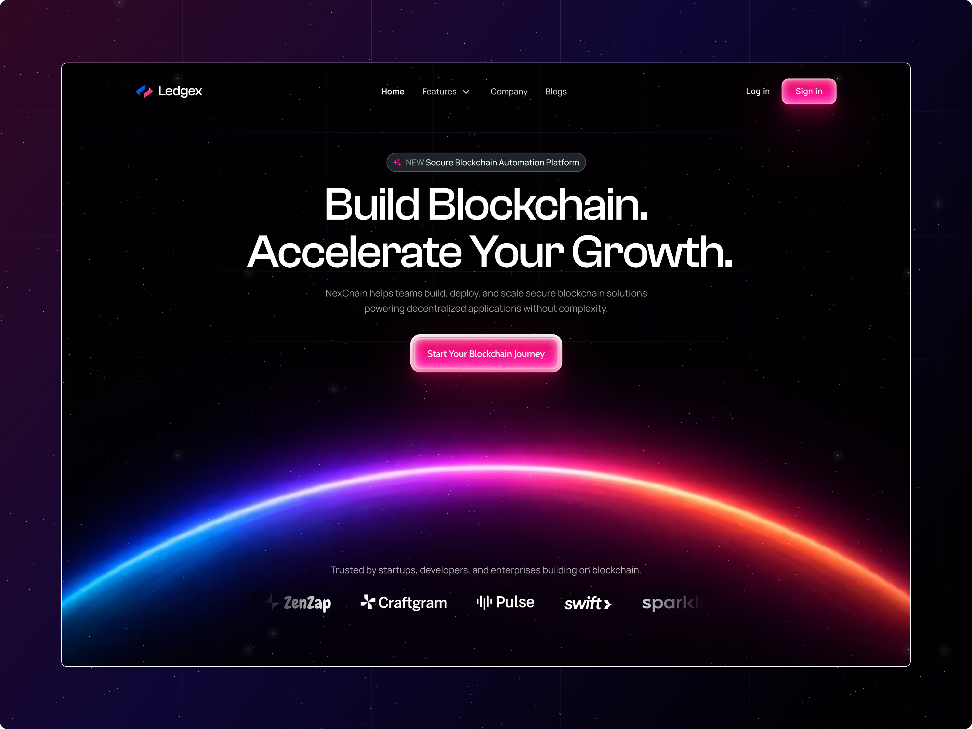 Blockchain and crypto website design