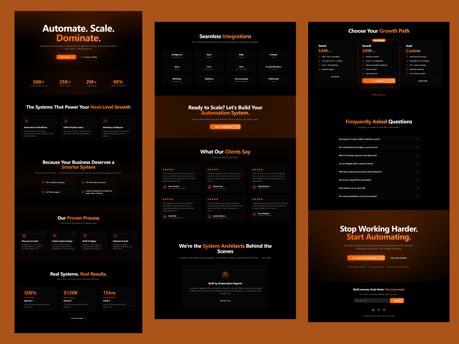 Business automation website design