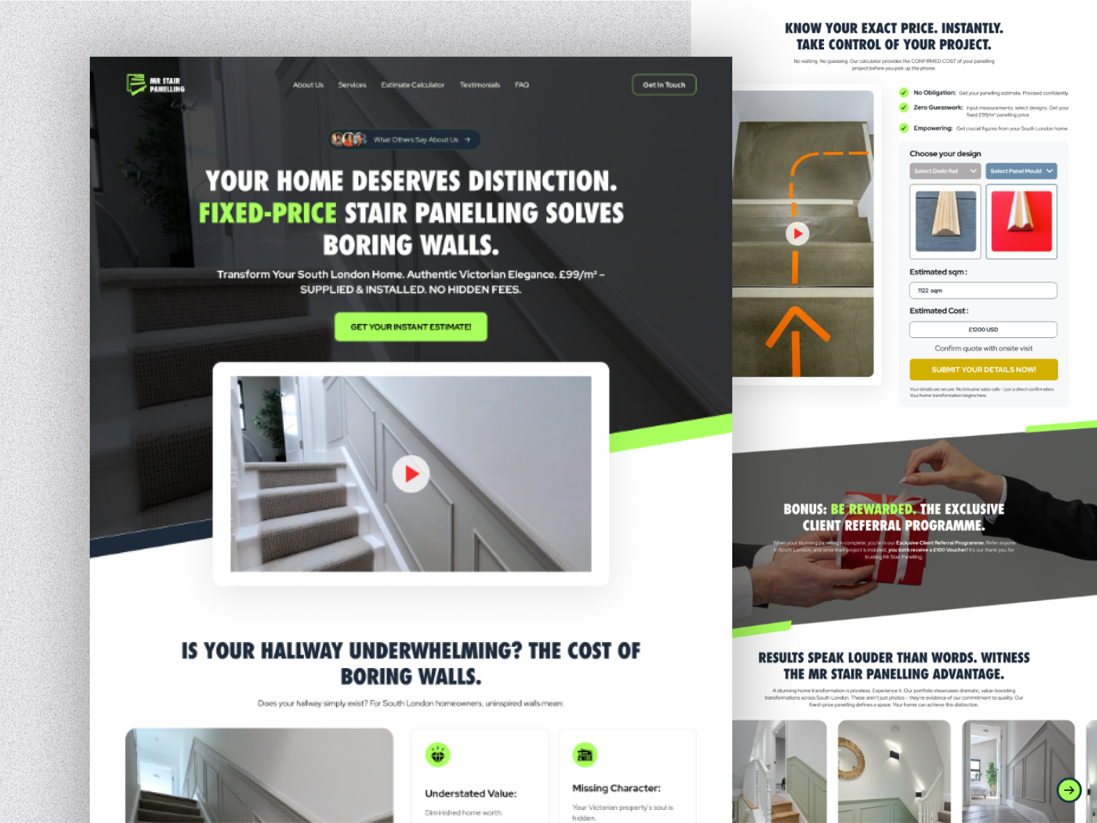 Home renovation website design