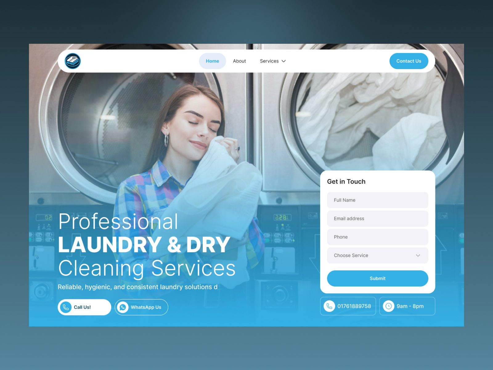 Laundry and dry cleaning website design
