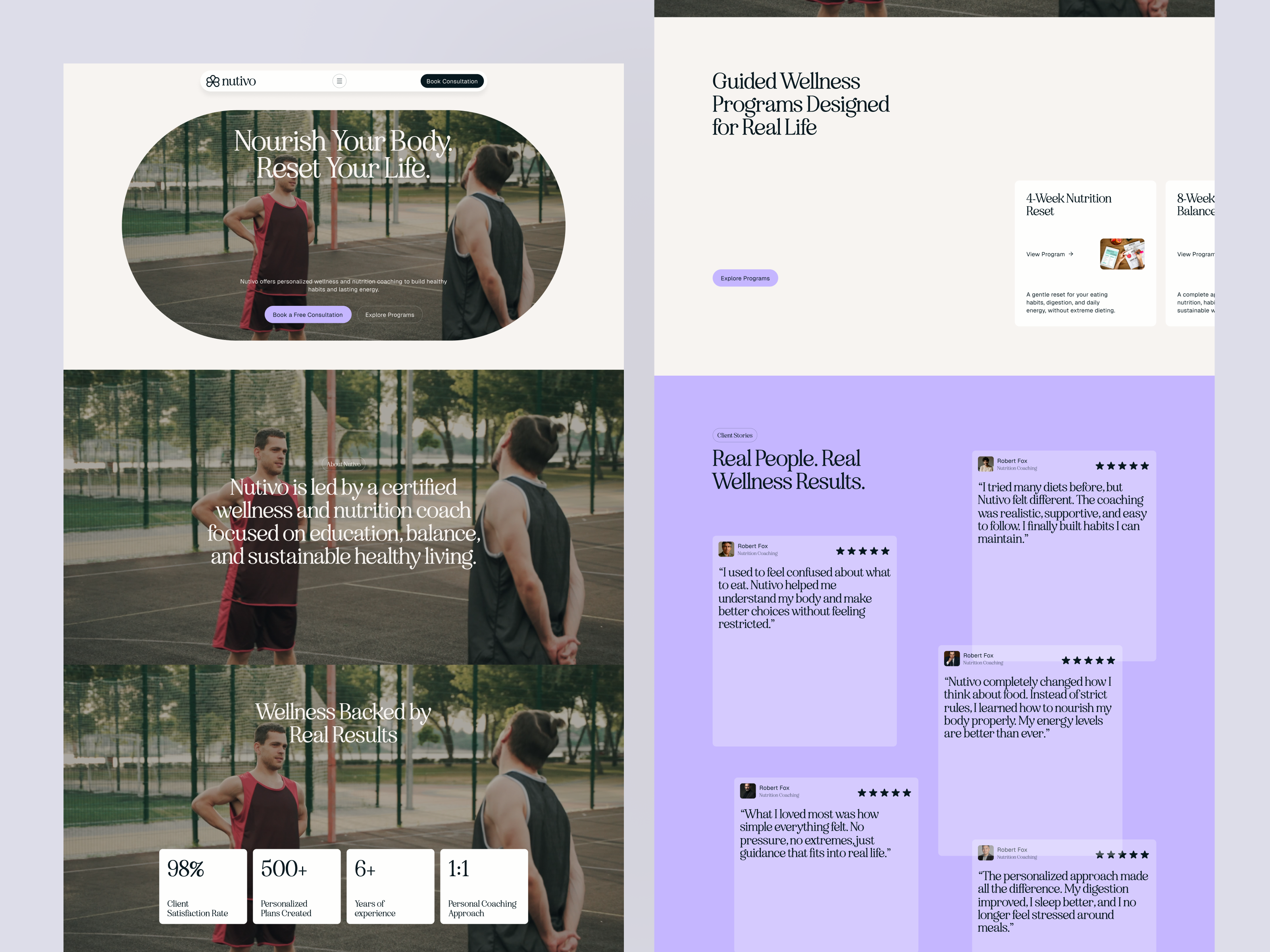 Health and wellness coaching website design