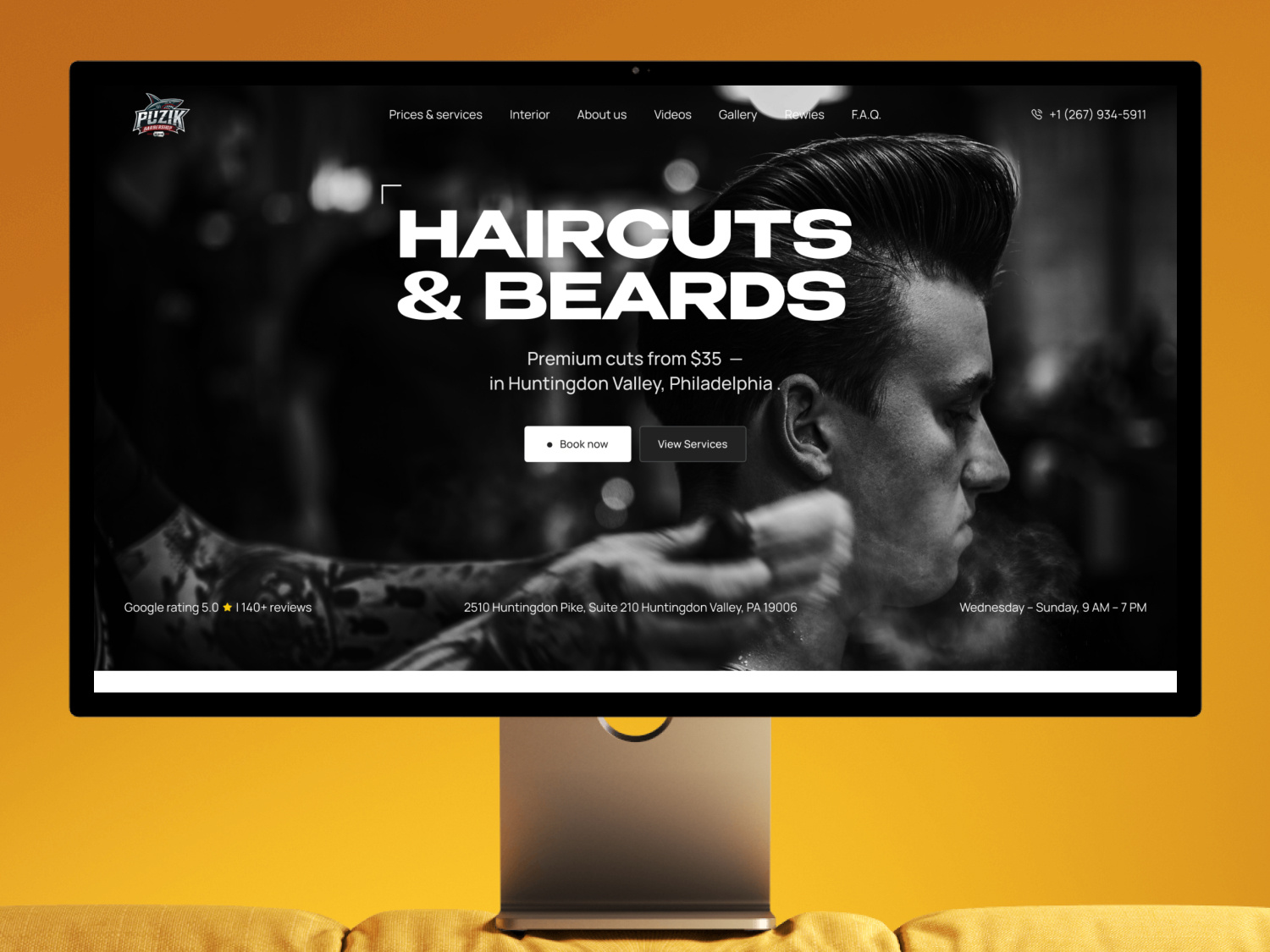 Barbershop website design