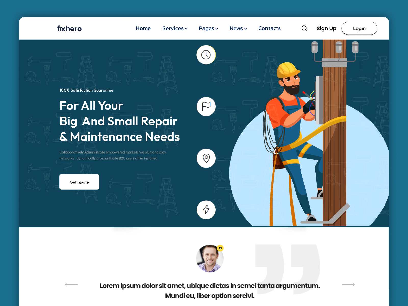 Repair and maintenance website design